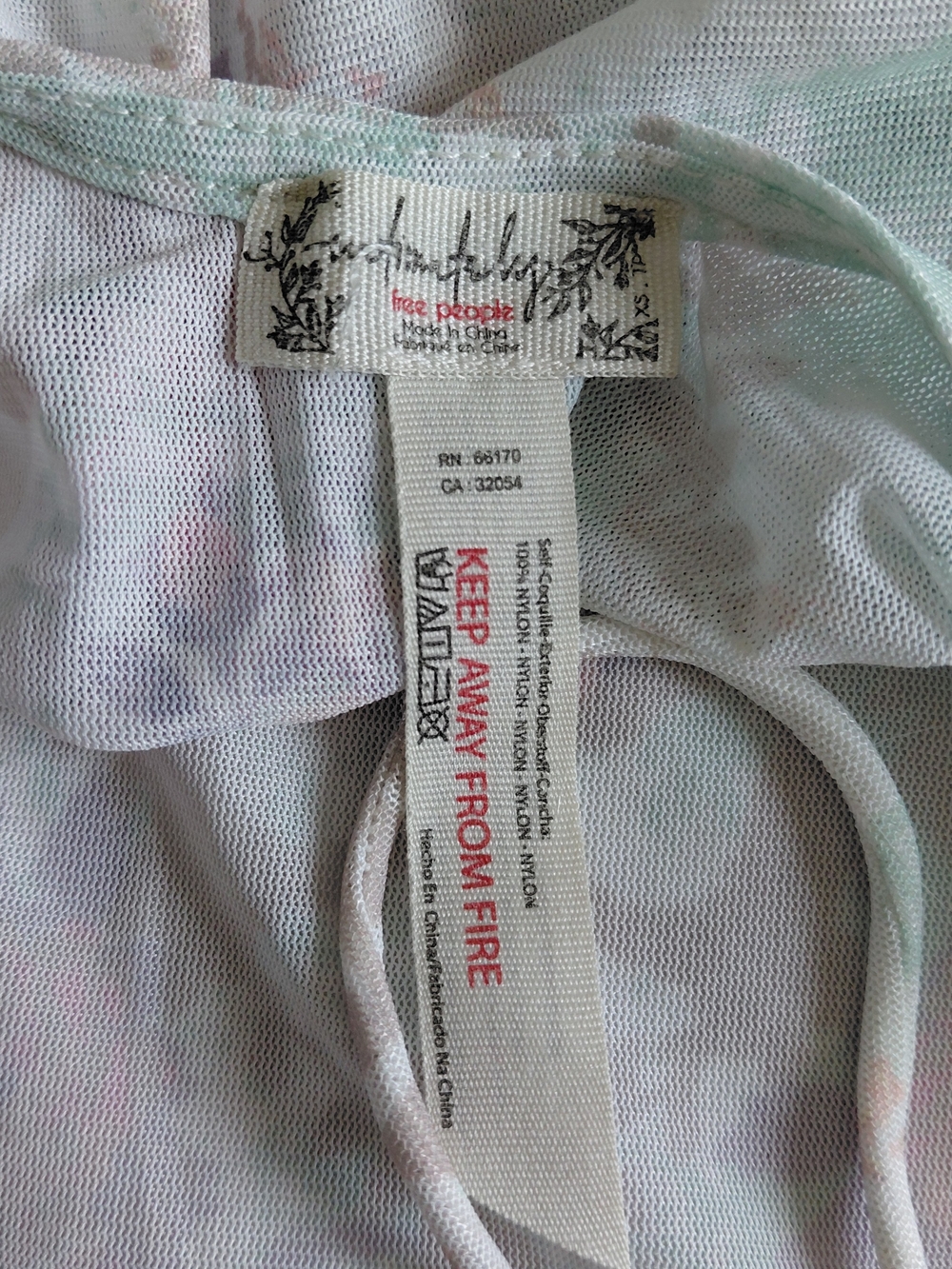 Sheer Pastel Floral Long-Sleeve Blouse with Tie Back - Picture 3 of 3